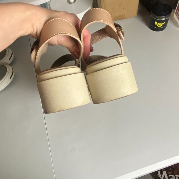 Blowfish Malibu Size 10 Capetown Platform Sandal Cashew Block Heel Chunky Shoes - Picture 3 of 9